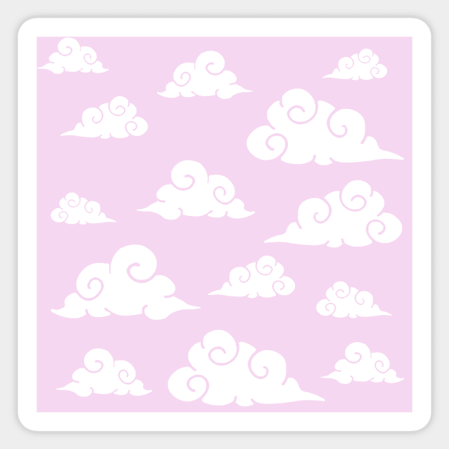 Pastel pink cloud print Sticker by ballooonfish